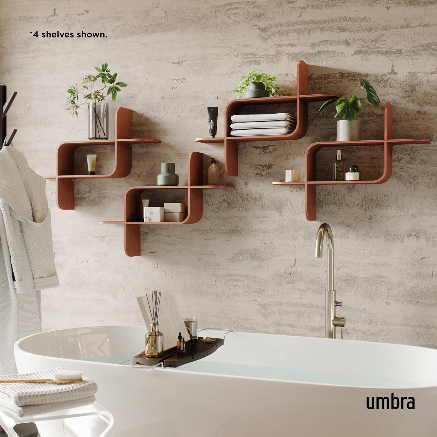 b0b9dhd2f1 1 Montage Floating Wall Shelf, Wood Wall Mount Display Case for Living Room Bedroom, Decorative Floating Shelves