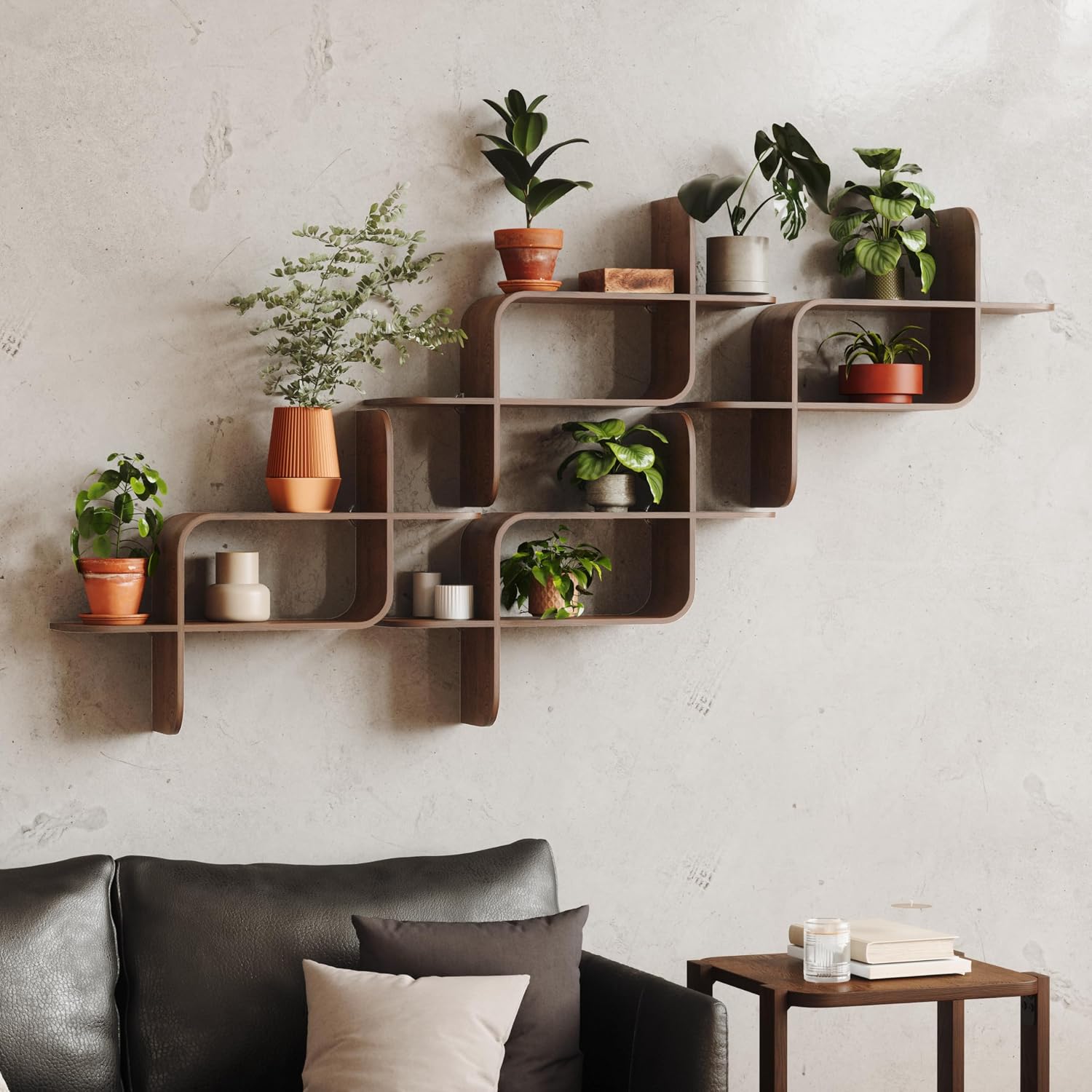 b0b9dhd2f1 9 Montage Floating Wall Shelf, Wood Wall Mount Display Case for Living Room Bedroom, Decorative Floating Shelves